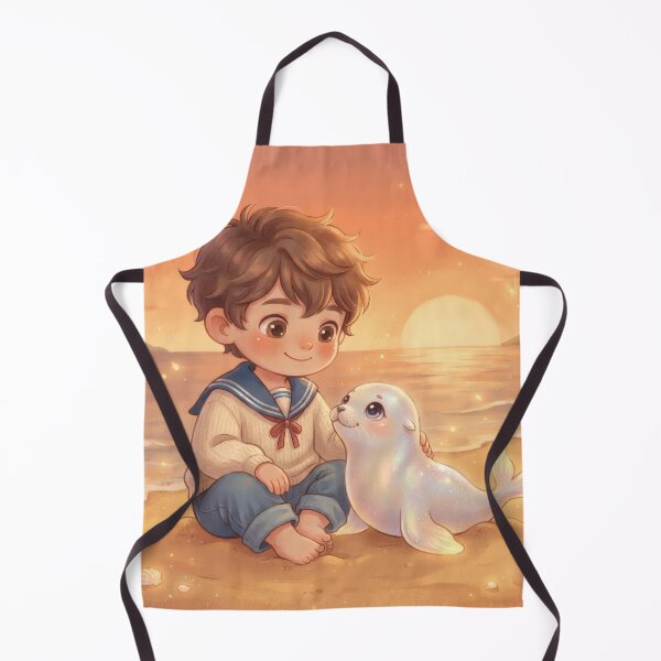 Item preview, Little Boy With Glowing Baby Seal designed and sold by Azurart2.