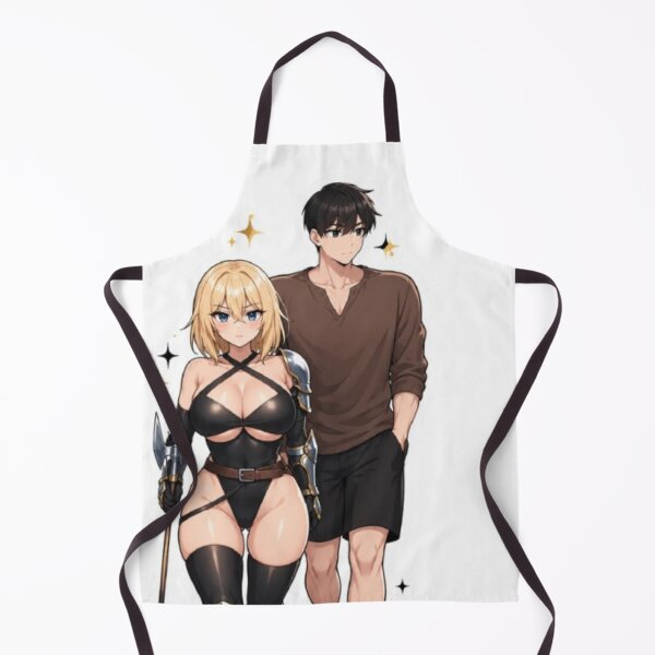Item preview, Fantasy Anime Duo Sticker – Strong Warrior Girl & Calm Male Character, Aesthetic Manga Couple Art designed and sold by MeowLoka ⭐⭐⭐⭐.