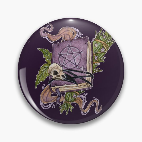 Item preview, Spellbook Grimoire Raven Skull Wiccan Book Watercolor designed and sold by esmavart.
