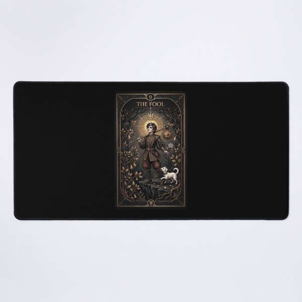 Item preview, The Fool Tarot Card in Gold designed and sold by JenniferMoren.