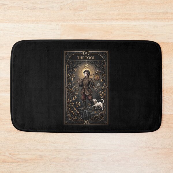 Item preview, The Fool Tarot Card in Gold designed and sold by JenniferMoren.
