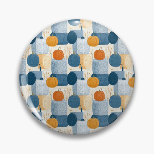 Item preview, Mid-Century Blue Pumpkin & Hay Bale Tapestry designed and sold by TJ Art and Camera.