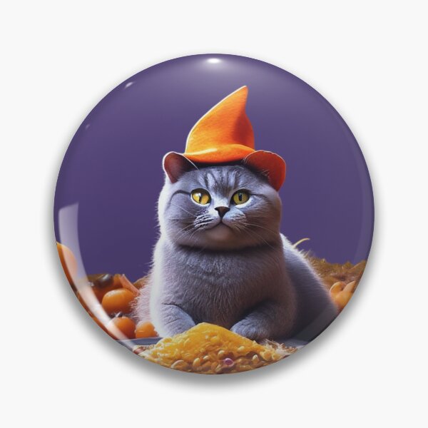 Item preview, Cute Cat in Witch Hat Halloween Feast designed and sold by LenNo9881.