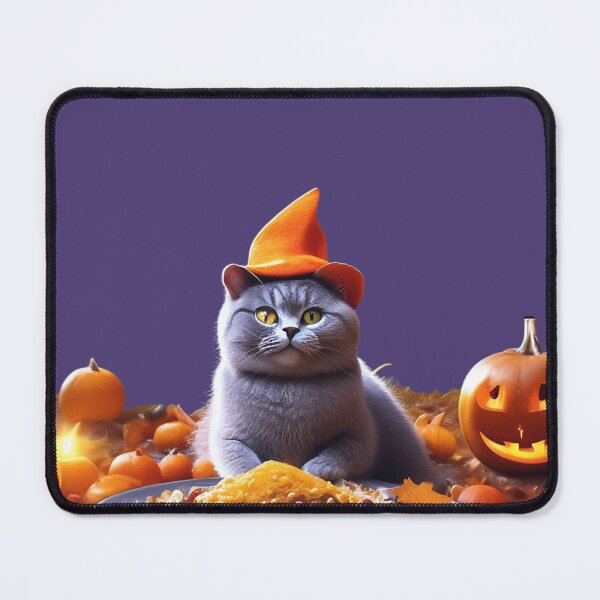 Item preview, Cute Cat in Witch Hat Halloween Feast designed and sold by LenNo9881.