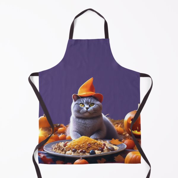 Item preview, Cute Cat in Witch Hat Halloween Feast designed and sold by LenNo9881.