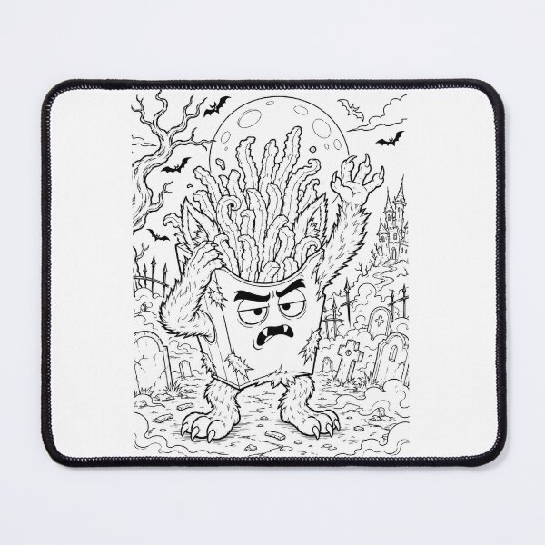 Item preview, Werewolf Fries in the Graveyard – Funny Halloween Fast Food Art designed and sold by ComedyInkFactor.