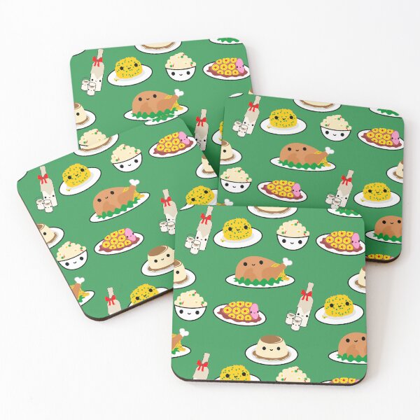 Item preview, Boricua Thanksgiving Kawaii Food Puerto Rico Turkey Mofongo Coquito Flan Rice Potatoes Pineapple Ham designed and sold by byDarling.