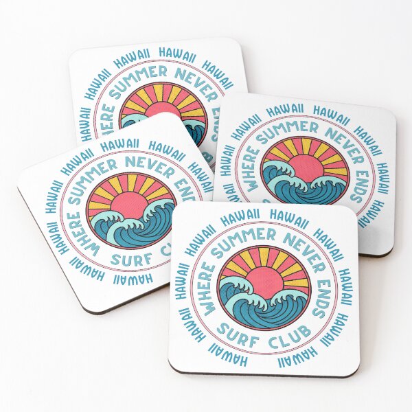 Item preview, Hawaii Surf Club Retro Sunset Wave Badge | Where Summer Never Ends designed and sold by DonnaRaine.