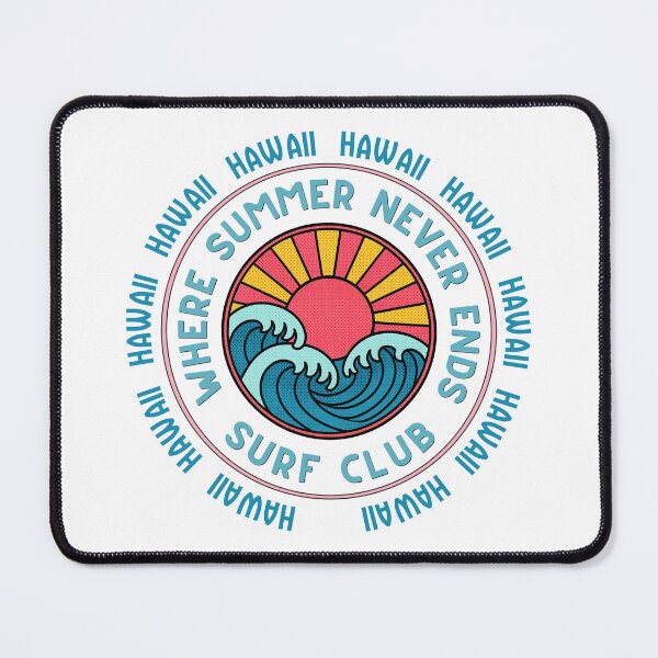 Item preview, Hawaii Surf Club Retro Sunset Wave Badge | Where Summer Never Ends designed and sold by DonnaRaine.