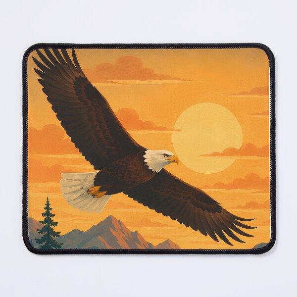 Item preview, Bald Eagle Soaring at Sunset - Majestic Raptor Birdwatching Art designed and sold by Neurospicy Trolls.