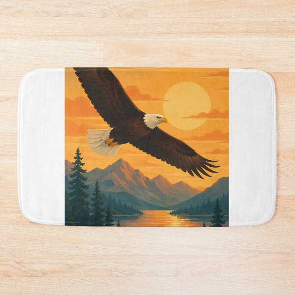 Item preview, Bald Eagle Soaring at Sunset - Majestic Raptor Birdwatching Art designed and sold by Neurospicy Trolls.