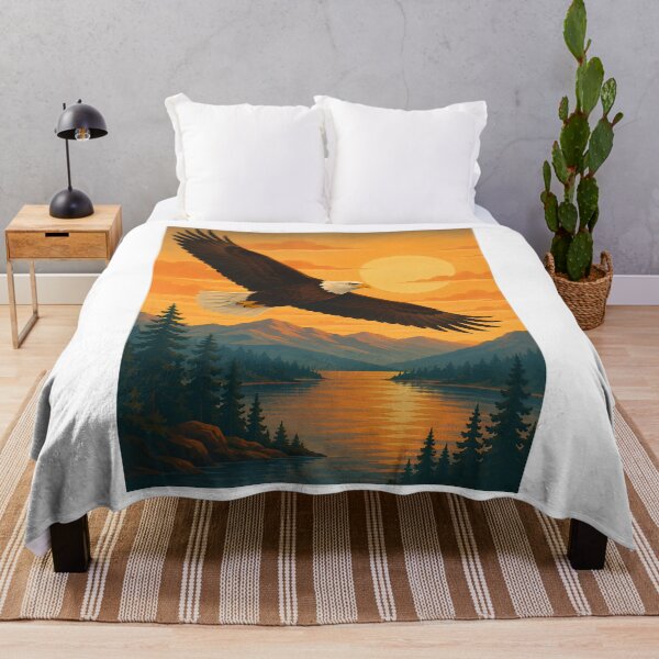 Item preview, Bald Eagle Soaring at Sunset - Majestic Raptor Birdwatching Art designed and sold by Neurospicy Trolls.