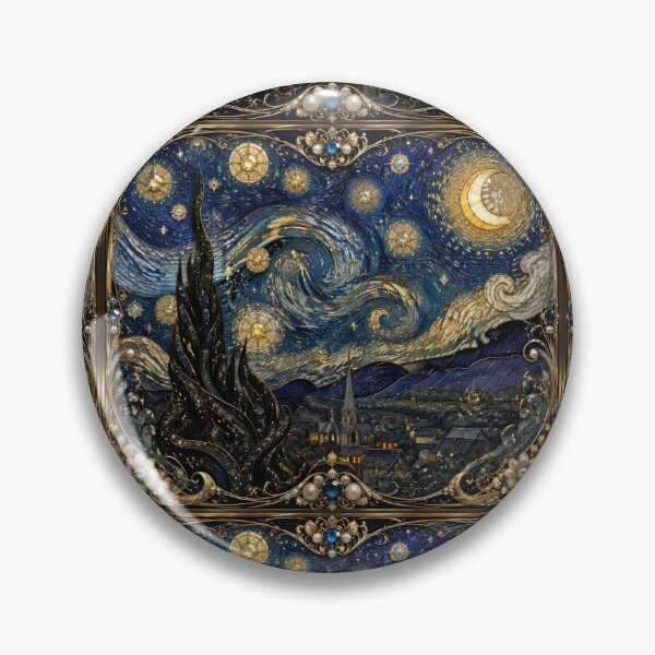 Item preview, Luxury​ Starry​ Night​ in Art​ Nouveau​ Style​ designed and sold by Adisak-designs.