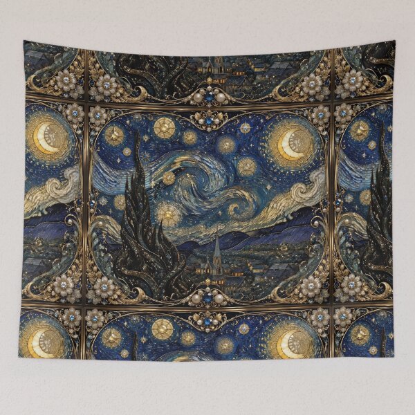 Item preview, Luxury​ Starry​ Night​ in Art​ Nouveau​ Style​ designed and sold by Adisak-designs.