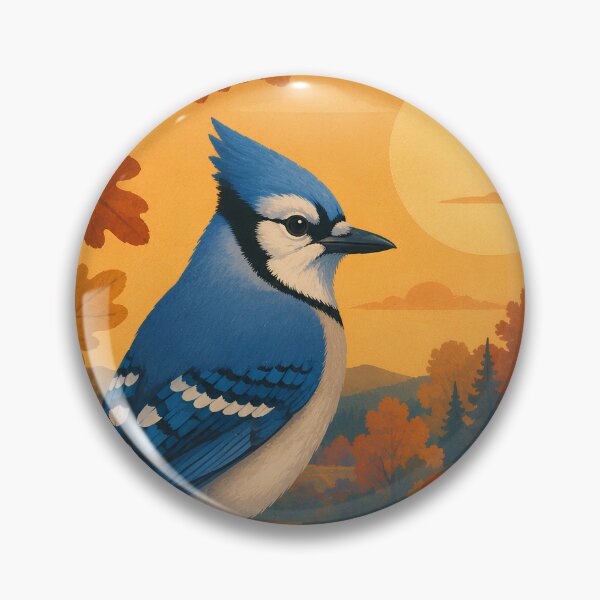 Item preview, Blue Jay in Autumn - Fall Oak Leaves Birdwatching Art designed and sold by Neurospicy Trolls.