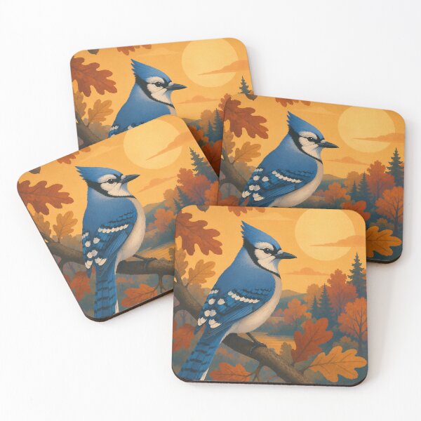 Item preview, Blue Jay in Autumn - Fall Oak Leaves Birdwatching Art designed and sold by Neurospicy Trolls.