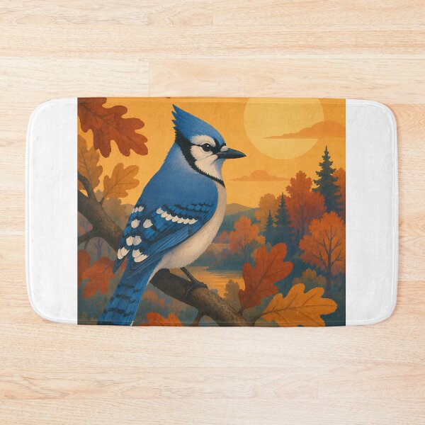 Item preview, Blue Jay in Autumn - Fall Oak Leaves Birdwatching Art designed and sold by Neurospicy Trolls.