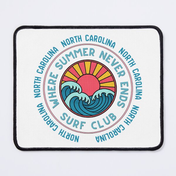 Item preview, North Carolina Surf Club Retro Sunset Wave Badge | Where Summer Never Ends designed and sold by DonnaRaine.