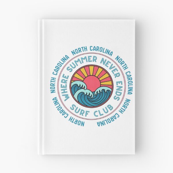 Item preview, North Carolina Surf Club Retro Sunset Wave Badge | Where Summer Never Ends designed and sold by DonnaRaine.