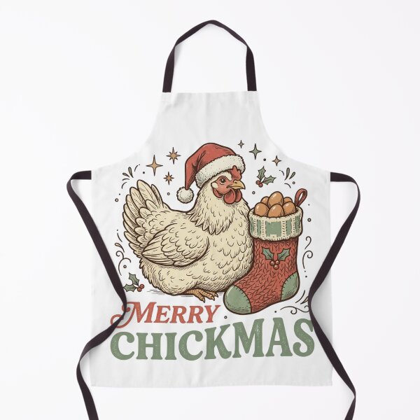 Item preview, Merry Chickmas Santa Hat Hen with Farm Fresh Eggs Stocking Christmas designed and sold by raedattia.