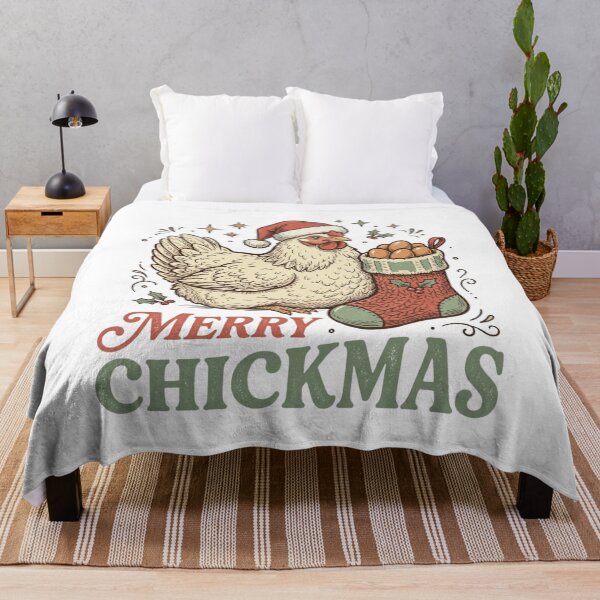 Item preview, Merry Chickmas Santa Hat Hen with Farm Fresh Eggs Stocking Christmas designed and sold by raedattia.
