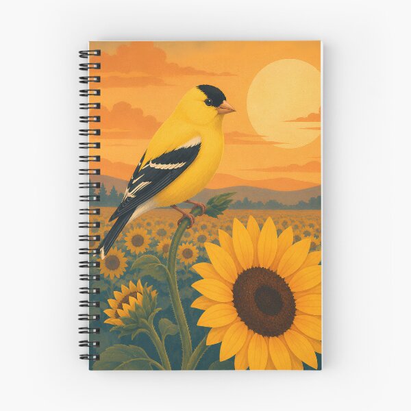 Item preview, American Goldfinch on Sunflower - Summer Birdwatching Art designed and sold by Neurospicy Trolls.