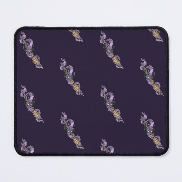 Item preview, Witch Besom Broom Crescent Moon Magic Watercolor designed and sold by esmavart.
