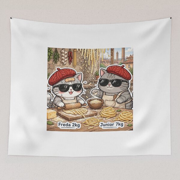 Item preview, Freda and Junior Pasta Chefs Italy - Kawaii Cooking Cats designed and sold by MAISON SYLVIE.