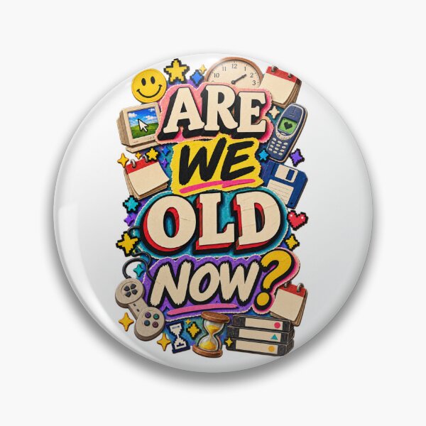 Item preview, Are We Old Now Funny Gen Z Nostalgia Sticker designed and sold by Promoffy.
