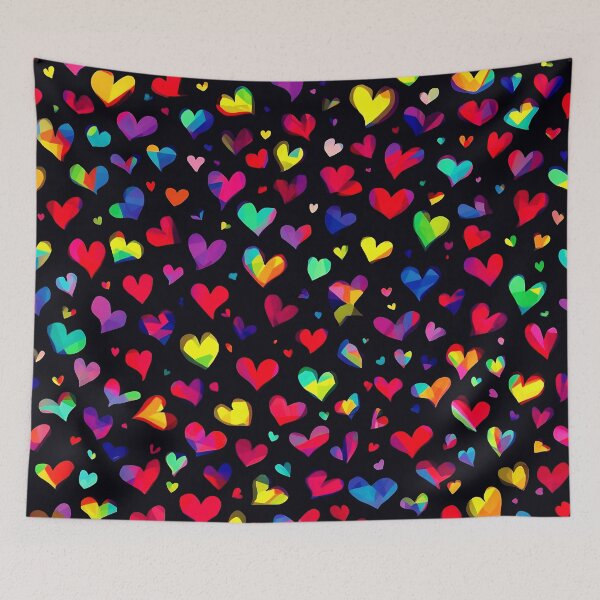 Item preview, Rainbow Hearts Pattern – Colorful Love & Vibrant Heart Design designed and sold by IMuDesigner.