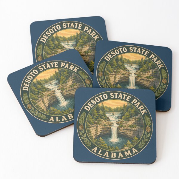 Item preview, DeSoto State Park Alabama Illustration Travel Art Badge designed and sold by KrisSidDesigns.