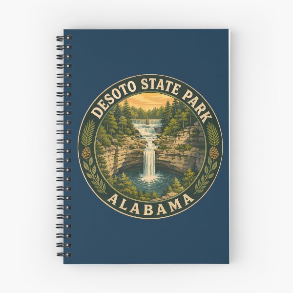 Item preview, DeSoto State Park Alabama Illustration Travel Art Badge designed and sold by KrisSidDesigns.