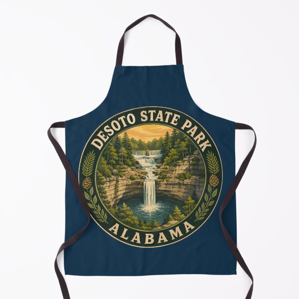 Item preview, DeSoto State Park Alabama Illustration Travel Art Badge designed and sold by KrisSidDesigns.