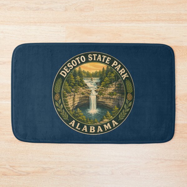 Item preview, DeSoto State Park Alabama Illustration Travel Art Badge designed and sold by KrisSidDesigns.
