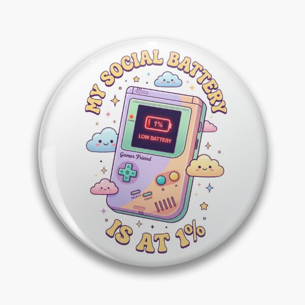 Item preview, My Social Battery Is At 1% - Cute Retro Gamer Introvert Aesthetic designed and sold by Art JSMY.
