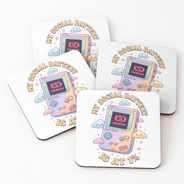Item preview, My Social Battery Is At 1% - Cute Retro Gamer Introvert Aesthetic designed and sold by Art JSMY.