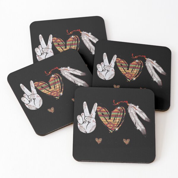 Item preview, Peace Love Native American Hippie Heart Native designed and sold by prwolf.
