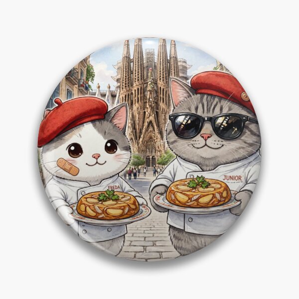 Item preview, Freda and Junior Tortilla Time Barcelona - Kawaii Chef Cats Spain designed and sold by MAISON SYLVIE.