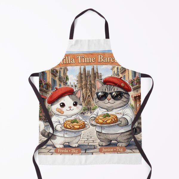 Item preview, Freda and Junior Tortilla Time Barcelona - Kawaii Chef Cats Spain designed and sold by MAISON SYLVIE.