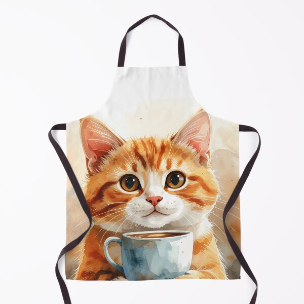 Item preview, Cozy Cat Holding Warm Coffee Mug Watercolor designed and sold by BetweenForms.