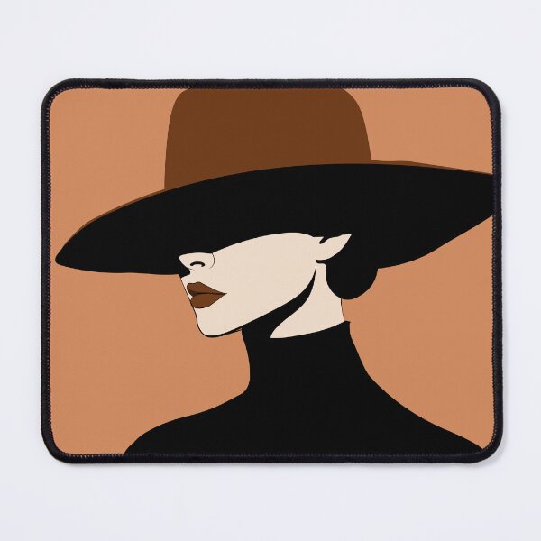 Item preview, Midnight Muse – Minimalist Woman in Wide-Brim Hat designed and sold by dennaibz.