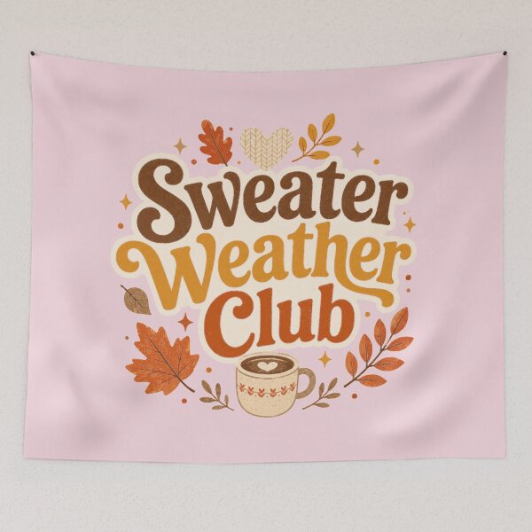 Item preview, Sweater Weather Club Cute Cozy Fall Design – Soft Ballet Pink designed and sold by Bright Little Things.