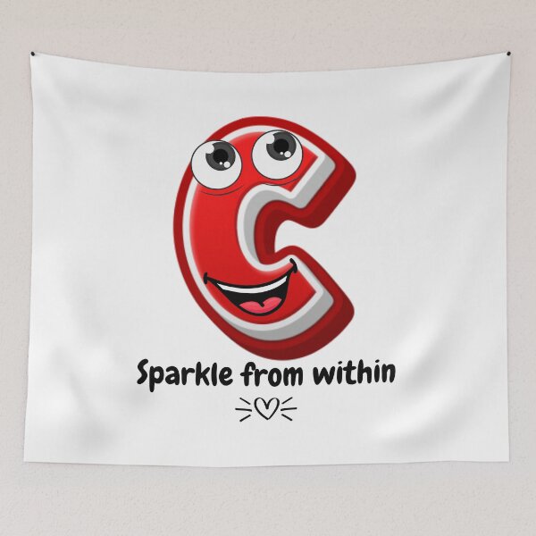 Item preview, Cute Cartoon Letter C Sparkles From Whithin  designed and sold by ImaginARTDesign.