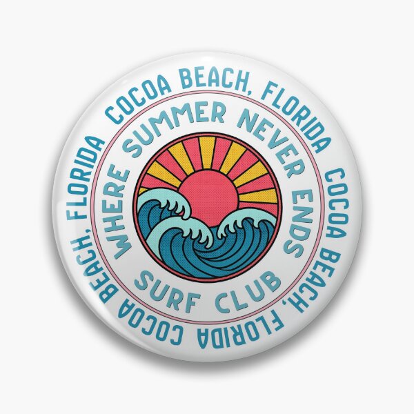 Item preview, Cocoa Beach Florida Surf Club Retro Sunset Wave Badge Design designed and sold by DonnaRaine.