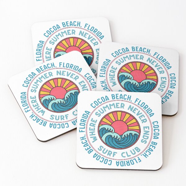 Item preview, Cocoa Beach Florida Surf Club Retro Sunset Wave Badge Design designed and sold by DonnaRaine.