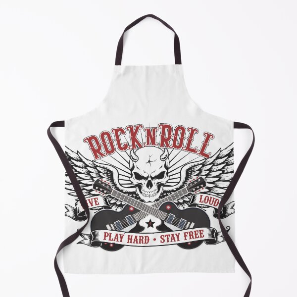 Item preview, Rock and Roll Skull with Wings, Crossed Guitars and Vintage Banner designed and sold by JrNergal.