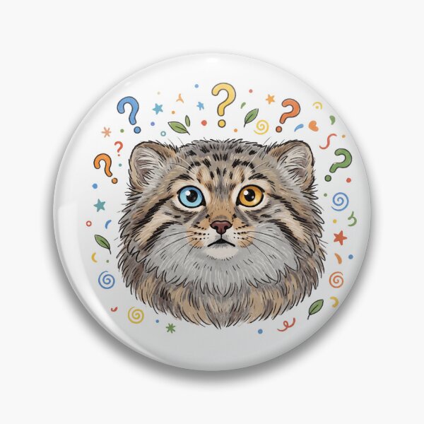 Item preview, Confused Pallas Cat (Manul) | Cute Floofy Wild Cat Meme Design designed and sold by HelgaCraftery.