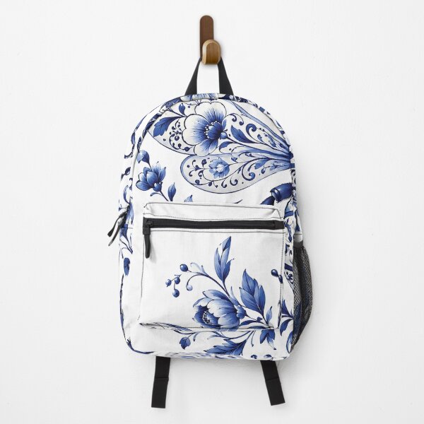 Item preview, Blue and White Floral Bee – Elegant Porcelain Inspired Bumblebee Illustration, Cobalt Botanical Insect Art, Vintage Folk Flowers & Nature Lover Design designed and sold by Gold Turtle Lina.