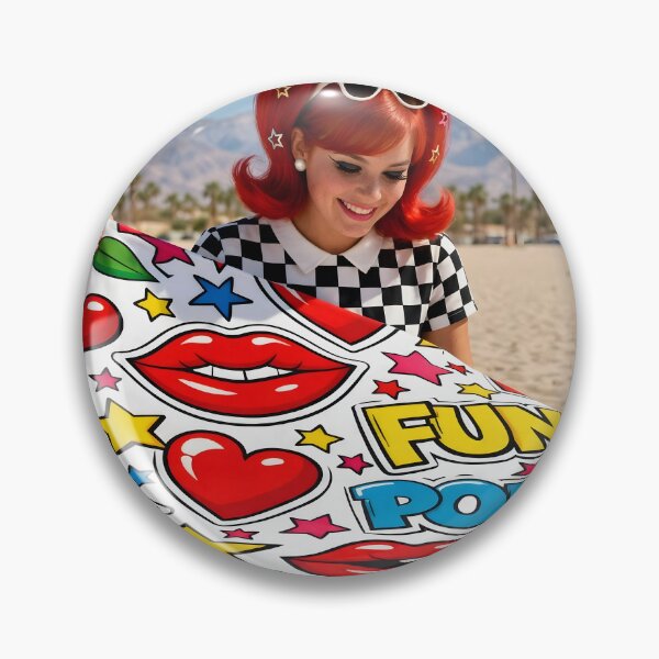 Item preview,  Retro Lips Cherries and Pop Fun - 60s Pop Art Beach designed and sold by Ela Art Space .