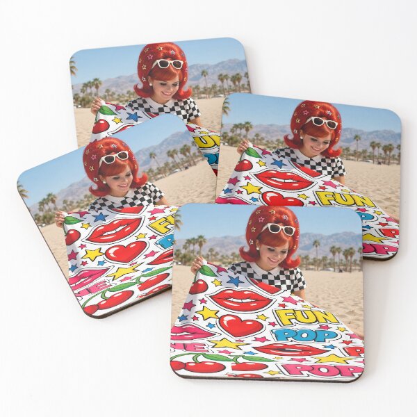 Item preview,  Retro Lips Cherries and Pop Fun - 60s Pop Art Beach designed and sold by Ela Art Space .